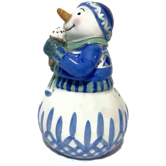 Waterford Holiday Heirlooms Lismore Lyle Bell Snowman With Cone 2005 4.5" - Picture 7 of 13